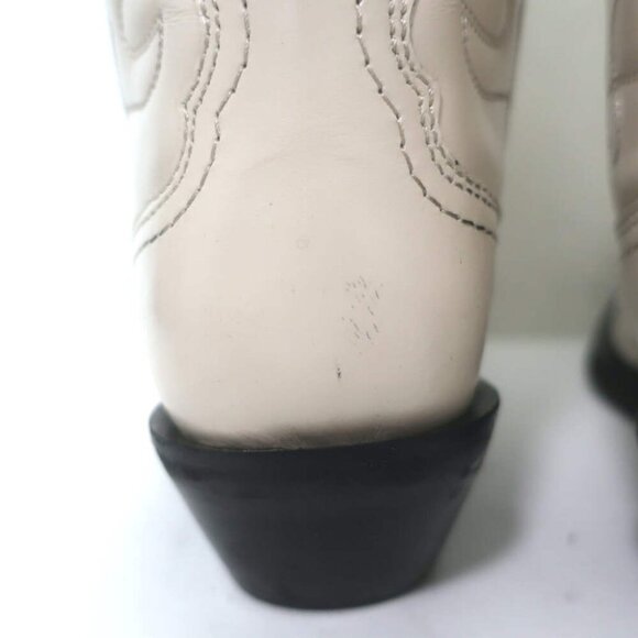 GANNI Embroidered Western Boots Cream Leather Size 39 - Picture 9 of 12